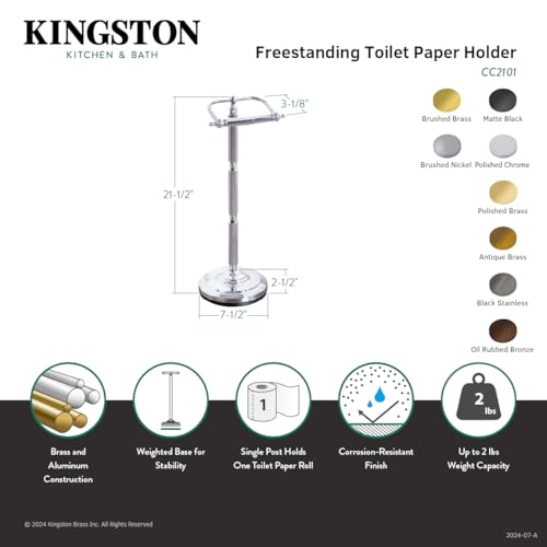 Kingston Brass CC2100 Georgian Freestanding Toilet Paper Holder  Matte Black