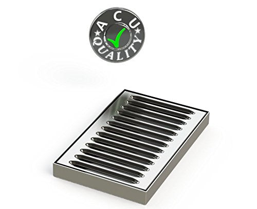Acu Precision Sheet Metal 0100-08 Surface Mount Drip Tray, No Drain, Stainless Steel, 4 Brushed Finish, 5'' X 8'' X 3/4'', Silve