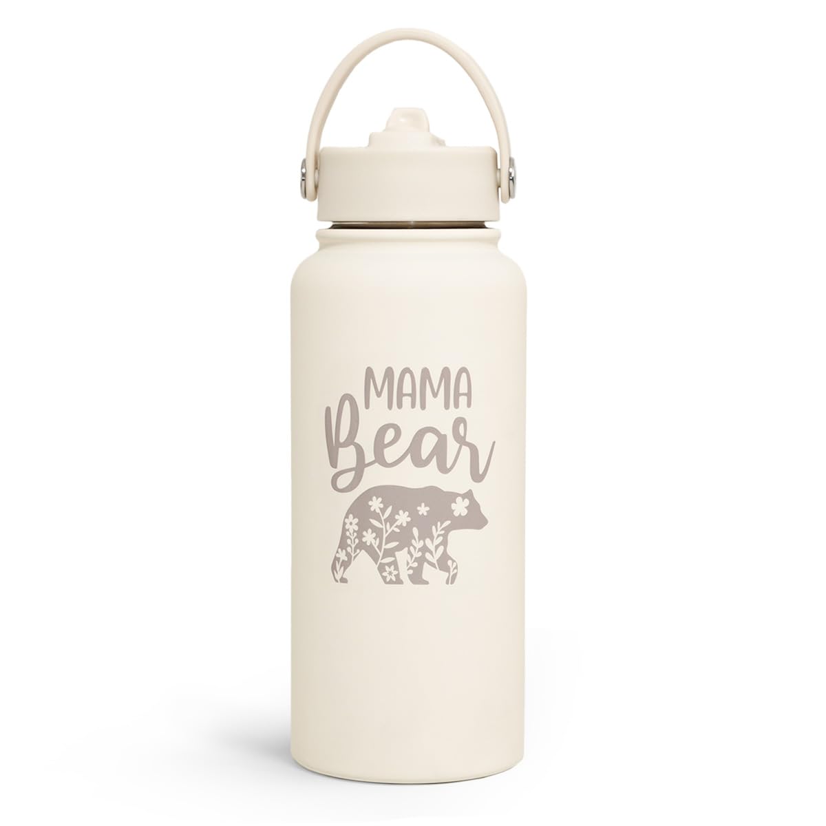 SANDJEST Mom Water Bottle, Mama Bear Bottles 32oz Stainless Steel Insulated with Lid, Mom Gifts from Daughter Son, Gifts for Mot