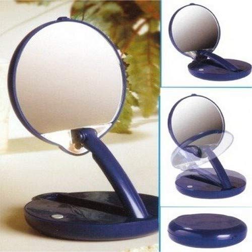 Floxite 15X Magnification Round Glass Mirror, Blue Tabletop Mount, 9.6"L x 4.3"W, Model FL-15ACP