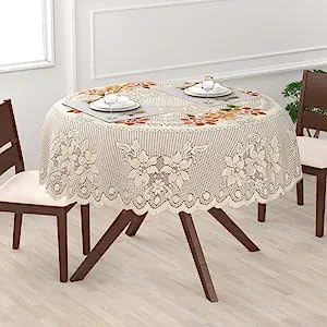 Stunning Look Cotton Round Centre Table Covers Floral Printed Tablecloth Dinning Table Cover for 2 Seater, 40 x 40 Inches, Rust