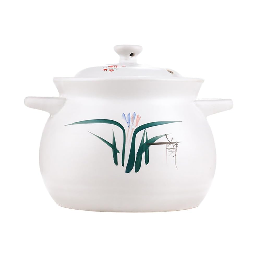 CVQWRJH Earthenware Round Soup Stew Clay Pot HighTemperature Resistant Pot Multipurpose Casserole Soup Pot Small Ceramic Casser