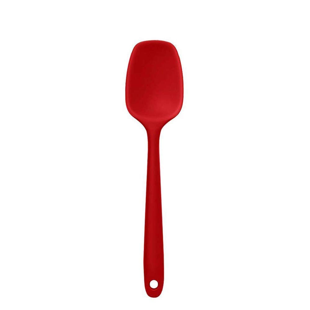 PPlus International Silicone NonStick Heat Resistant Kitchen Utensil| Spatula Spoon Big 27Cm (Red)