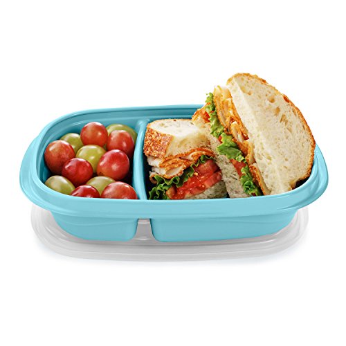 Rubbermaid Takealongs Sandwich Food Storage Containers, 3.7 Cup, Colors May Vary