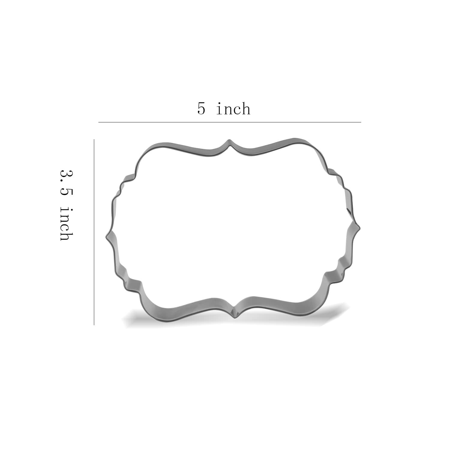 5 Inch Plaque Cookie Cutter - Stainless Steel