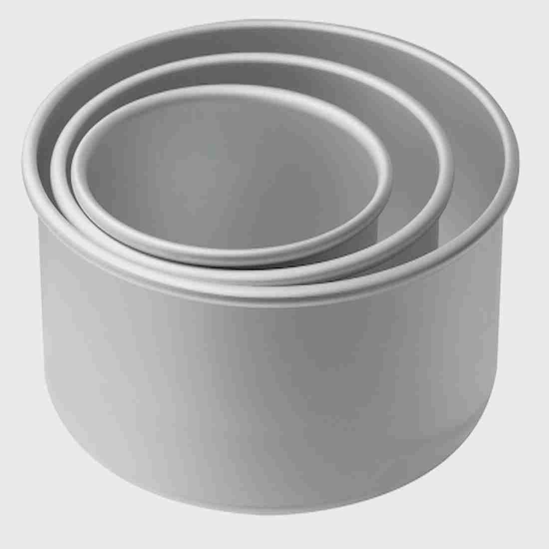 Noble Foods Aluminum Round Cake Pan/Mould Bakeware Tool Cake Mould (Pack of 3)