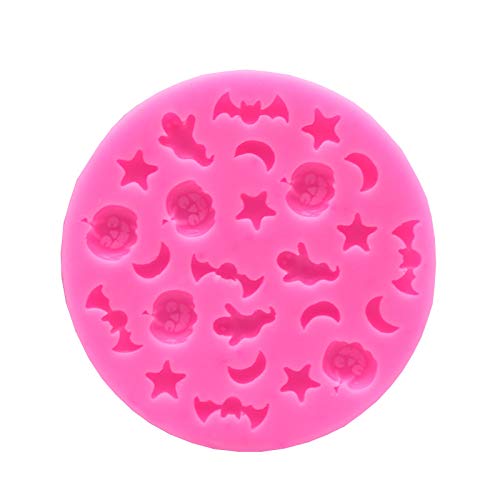 Wetco Mini Halloween Silicone Mold Trick Or Treat Ghost Pumpkin Bat Festival Candy Chocolate Making Small Baking Silicone Mold,
