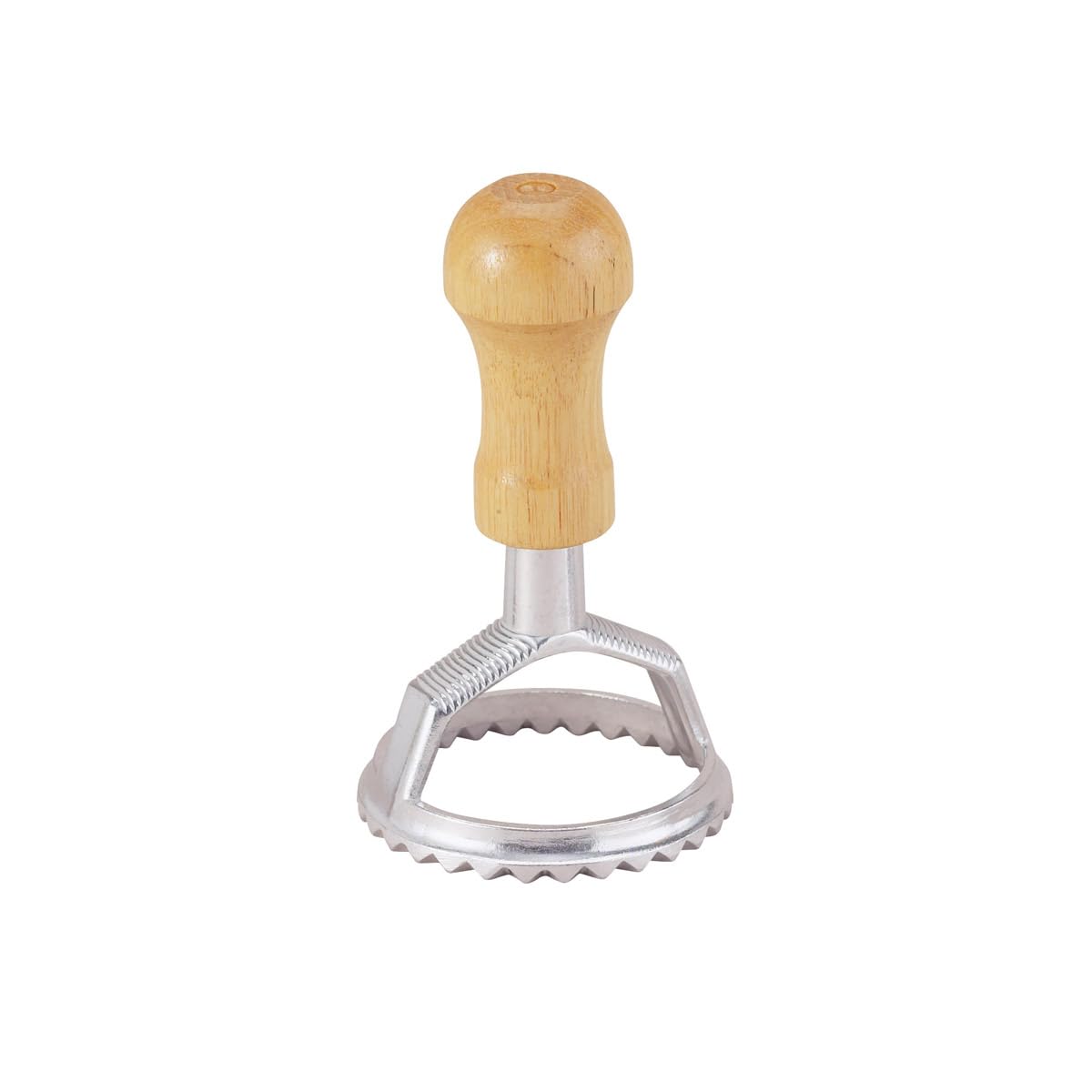 Fantes Ravioli Maker Stamp Set, Round Stamp With Wooden Handle And Fluted Edge, 2.5-Inch, The Italian Market Original Since 1906