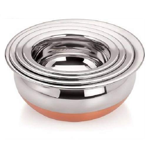 Royal Sapphire Stainless Steel Copper Bottom Handi Pot 6 Piece Set With Lids And Free Serving Spoon