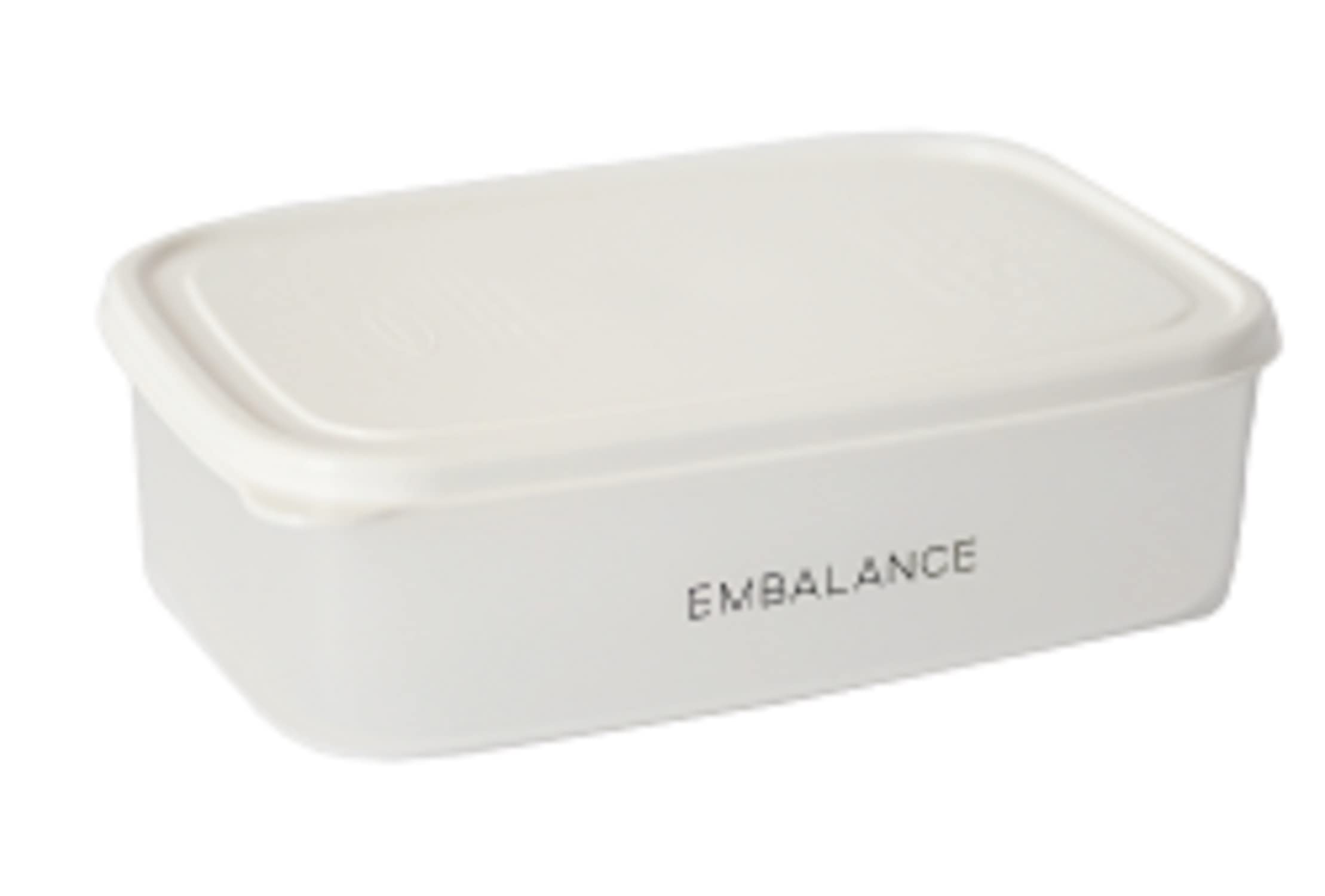 Wilmax EMBALANCE T12219 Storage Container, Rectangular Container (Square), M, 32.1 fl oz (870 ml), White