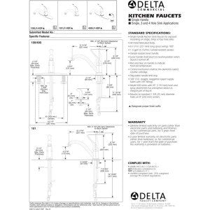Delta Faucet 100Lf-Hdf, 8.69 X 10.50 X 8.69 Inches, Chrome