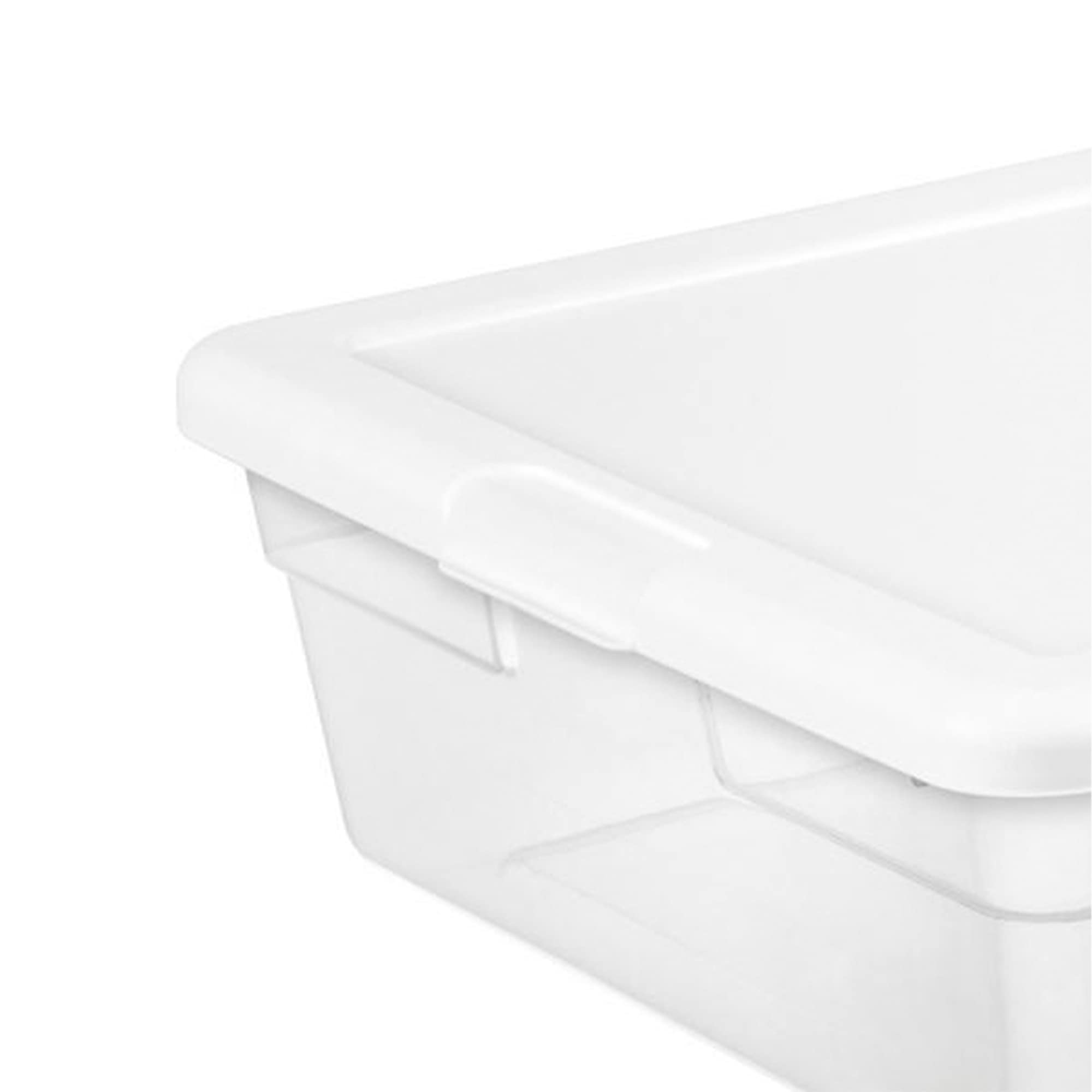 Sterilite 28 Quart Storage Box With Lid, Clear Plastic Container For Organizing And Storing Items Underbed In Bedroom, Stackable