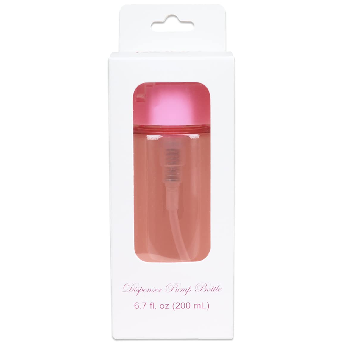 7Oz Push Down Pump Dispenser Flip Top Cap Refillable Empty Bottle - Color: Pink - Lockable Travel Cosmetic Packaging Empty Bottl