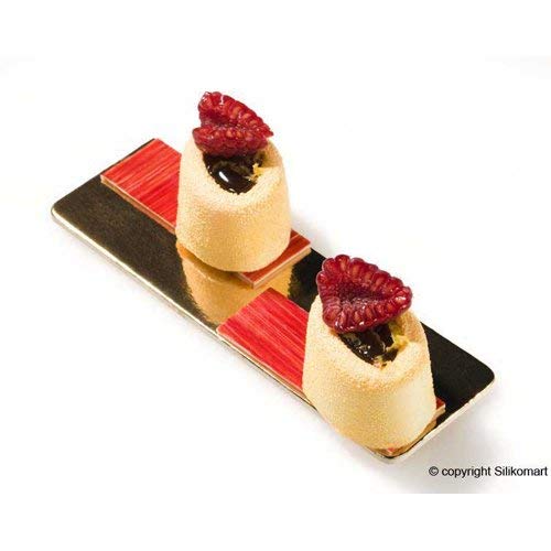 Silikomart Professional Sf083 Silicone Baking Mold Small Oval Savarin 0.54 Oz, 1.61'' X 1.14'' X 0.78'' High, 24 Cavities (1 Eac