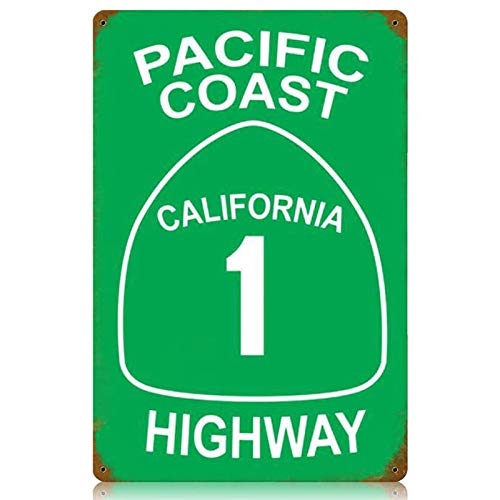 Lenrius Pacific Coast Highway California 1 Ca PCH Road Tin Metal Sign 12x8