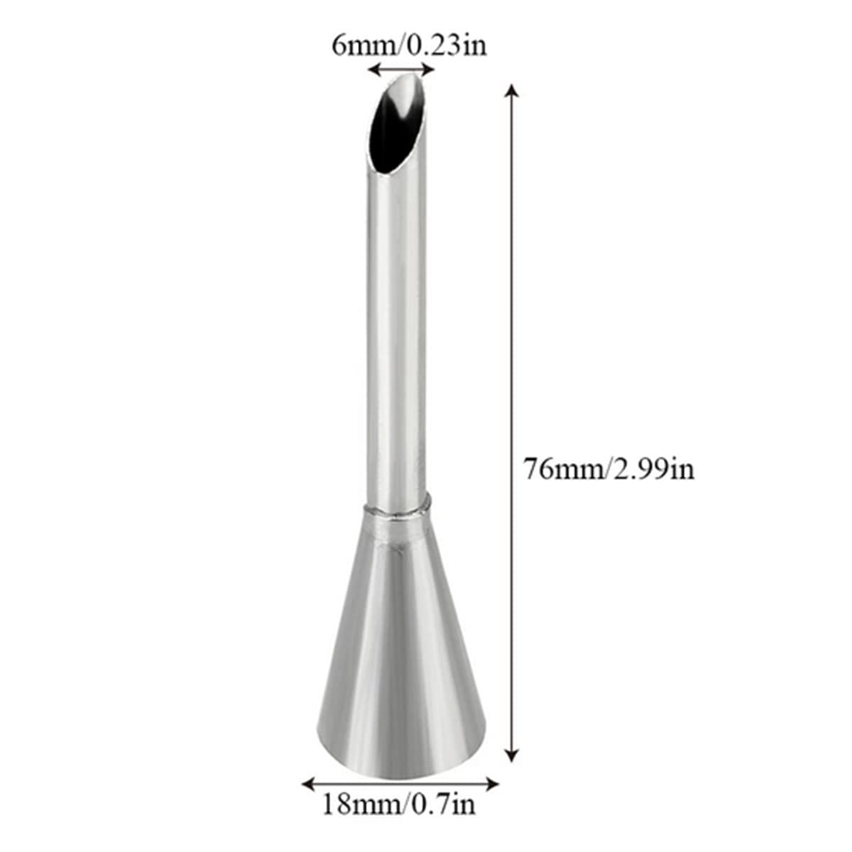 4 Pcs Buttercream Frosting Pipe Nozzle Skills, Professional Stainless Steel Long Cream Puff Adornment Small Cakes Muffin Nozzle