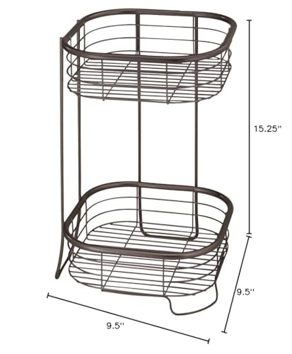 iDesign Forma Free Standing Bathroom or Shower Storage Shelves for Towels  Soap  Shampoo  Lotion  Accessories - 2 Tier  Bronze