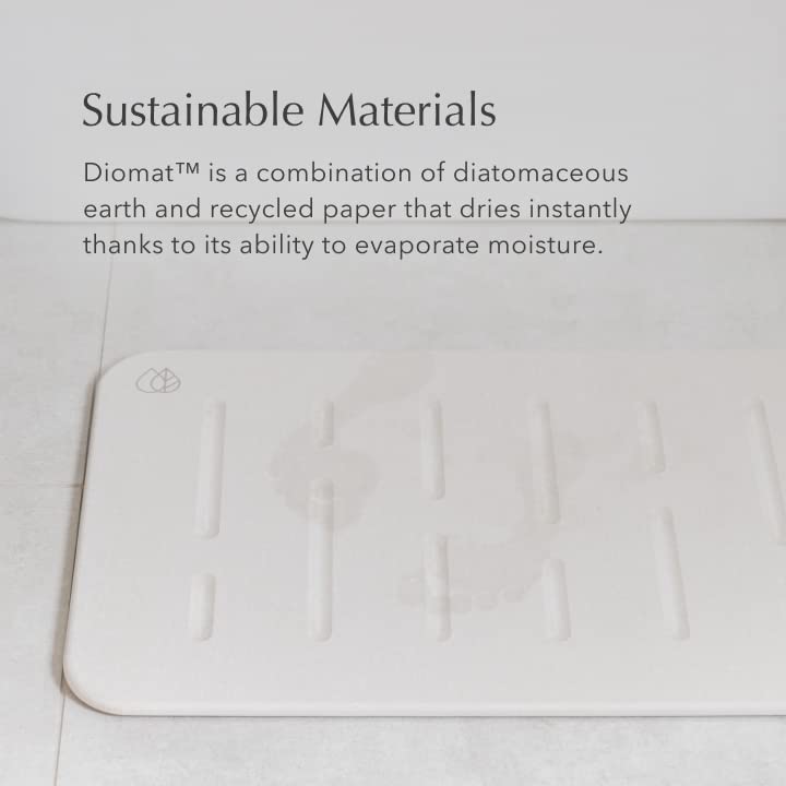 Dorai Home Bath Stone - Luxury Stone Bath Mat - Instantly Removes Water - Non-Slip Surface - Modern and Stylish Design - Rubberized Bottom Pad - Rain Sandstone