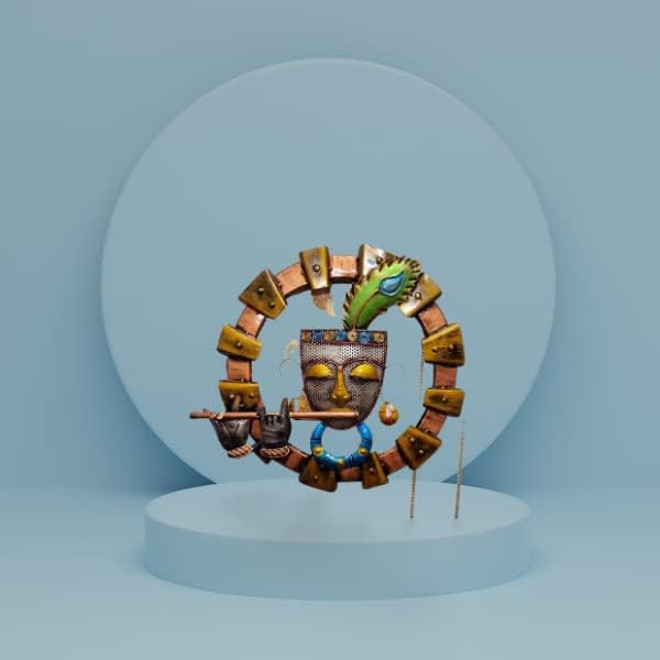 RSN Krishna Flute Wall Decoration, Metal Wall Sculpture, Modern Metal Wall Decor, Wall Art for Bedroom, Wall Hanging & Decorativ