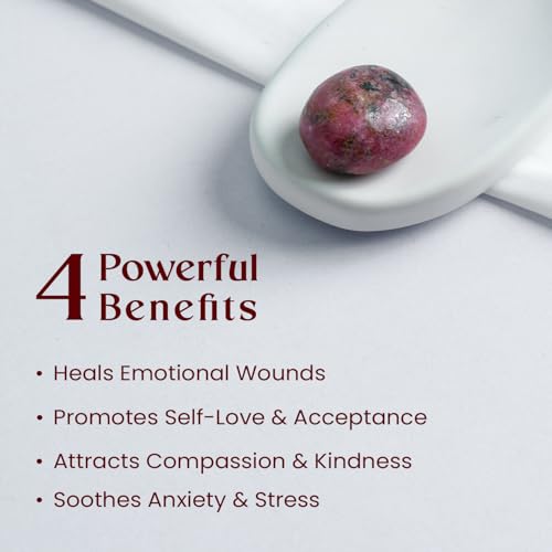 Astrotalk Rhodonite Tumble | Heart Chakra Stone for Emotional Healing, Self-Love & Compassion | Office Table Decoration & Living Room Showpiece | Gift for Man & Woman