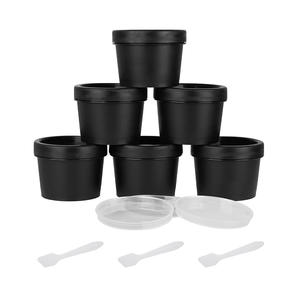 Plastic Cream Jars Travel Containers For Toiletries 3.4Oz 6 Pack Tsa Approved Wide-Mouth Cosmetic Pot Jars With Lids Leak Proof