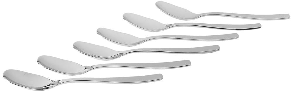 A Di Alessi ''Knifeforkspoon'' 6 1/2-Inch Dessert Spoon, Mirror Polish, Set Of 6