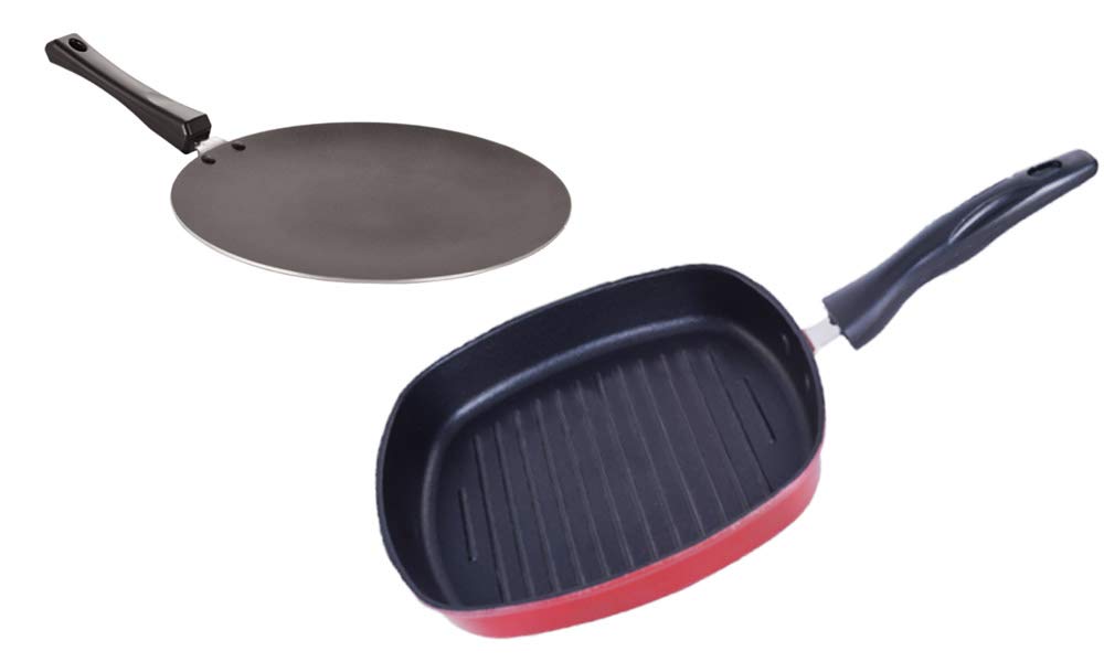 Nirlon Aluminium Non Stick Kitchen Essentials Cookware Set Of 2 Pieces (Ct11_Gp22)
