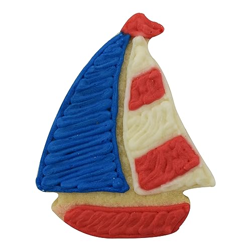 R&M Sailboat 3.5'' Cookie Cutter In Durable, Economical, Tinplated Steel