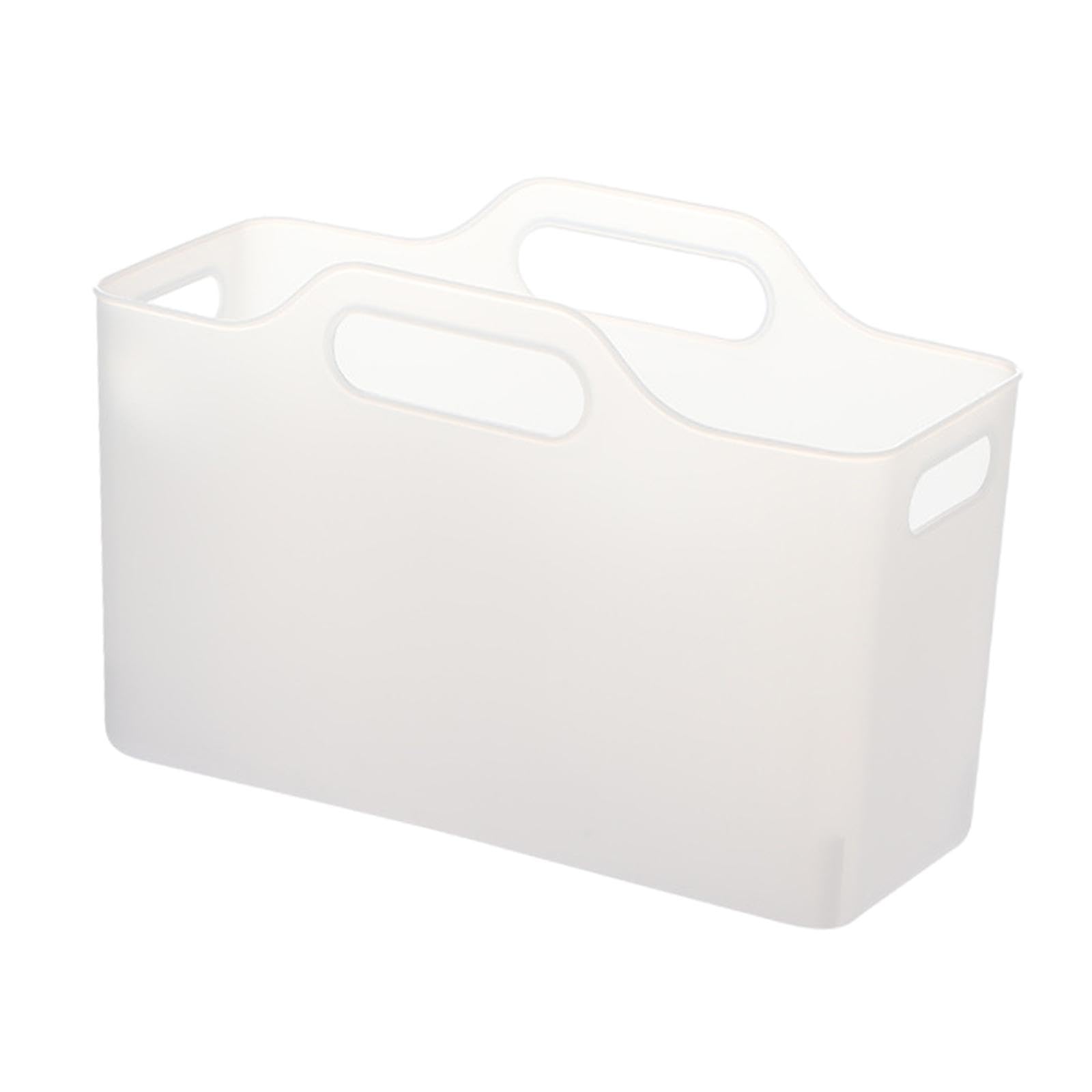 Ecomistiq Storage Bin With Handle Office Cabinet Pantry Closet Vanity Organizer Translucent | Storage Boxes | Home Organization 