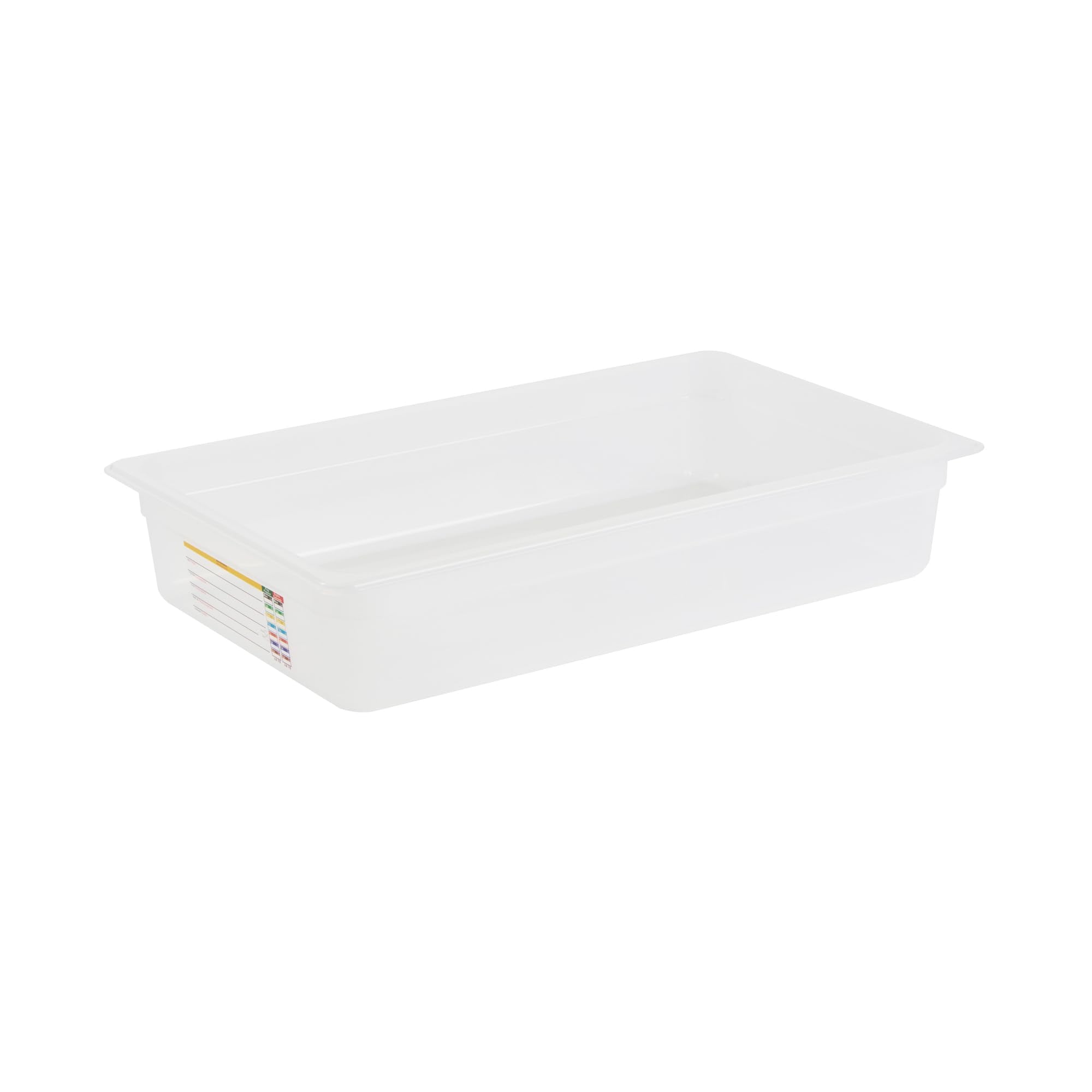 Restaurantware Food Storage Container 1 Pack of 20.7 x 12.6 x 3.9 Inches Plastic Stackable Storage Box White Reusable Label Cont