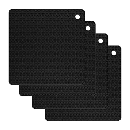 Smithcraft Silicone Trivets For Hot Dishes, Pots And Pans, Hot Pads For Kitchen, Green Silicone Pot Holders Mats For Kitchen Qua