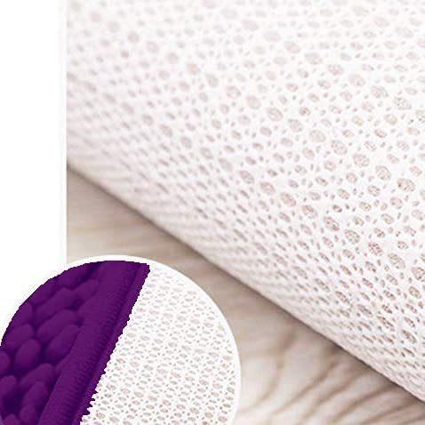 Madeals Bath Rug Set 3 Piece Bathroom Contour Rugs Combo, Soft Shaggy 2 Piece Bath Shower Mat And U-Shaped Toilet Floor Rug Purp