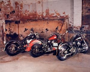 Three Old Harley Davidsons Vintage Motorcycle B Lovell Bike Wall Decor Art Print Poster (16X20)