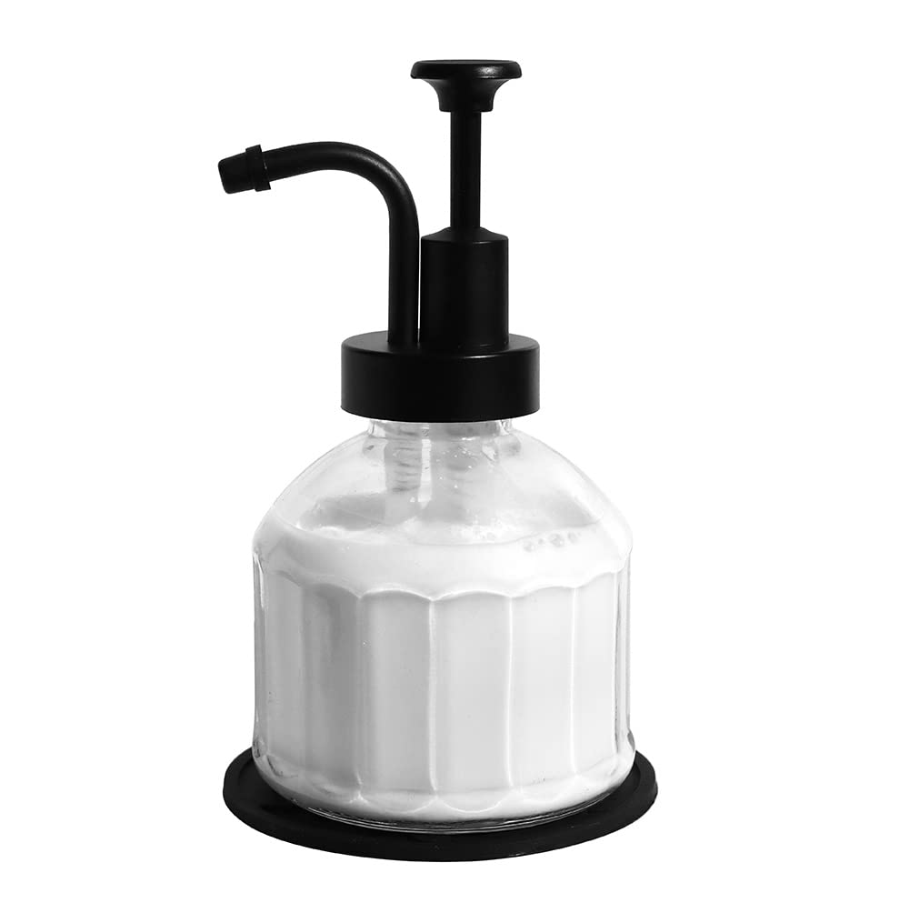 8 Oz Glass Soap Dispenser For Kitchen And Bathroom Countertop, Smooth Action Pump Refillable Wash Hand Liquid, Dish Detergent, F