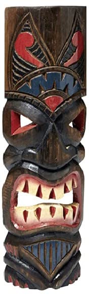 20 HAND CARVED TIKI MASK HAWAIIAN POLYNESIAN WALL ART TRIBAL BAR TROPICAL