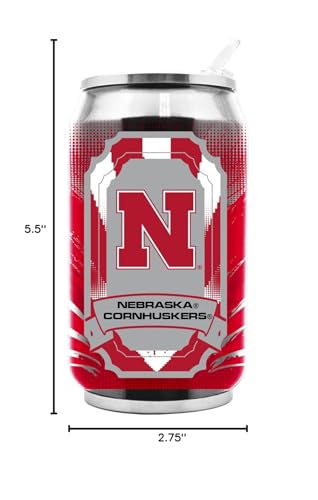 Duck House Sports Ncaa Nebraska Cornhuskers 16Oz Double Wall Stainless Steel Thermocan