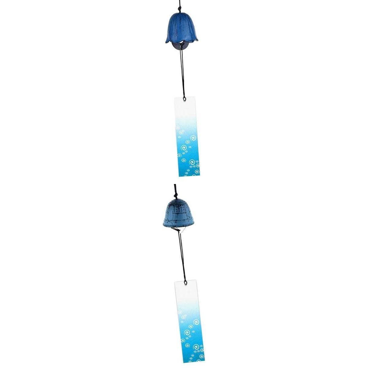 Heavenglow Wind Chimes Temple Bell Windchimes Windbell Ornament 2Pcs Blue