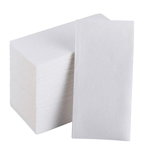 [100 Pack] Focusline Disposable Bathroom Napkins White, Linen Feel Guest Towels, Wedding Napkins, Paper Napkins, Soft And Absorb
