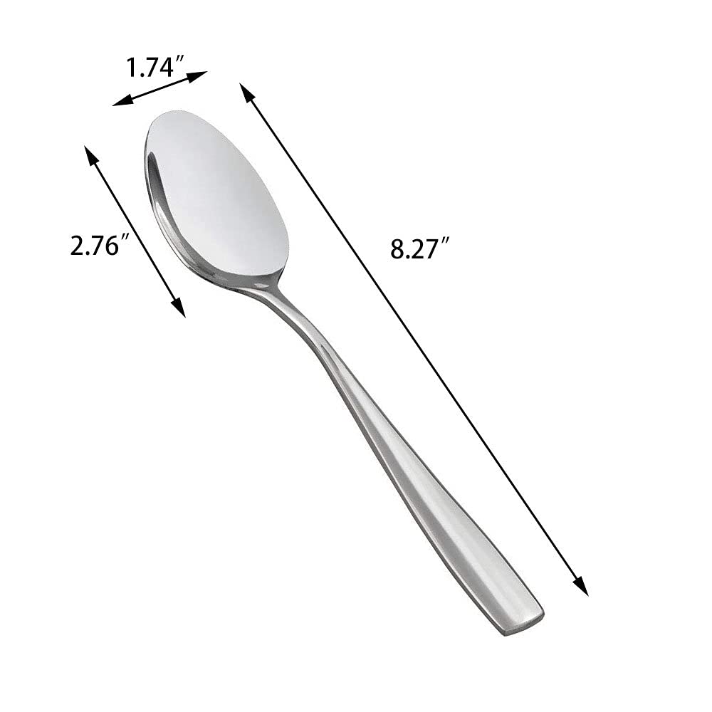 Hommp 16-Piece Dinner Spoons, Stainless Steel, 8.27 Inch