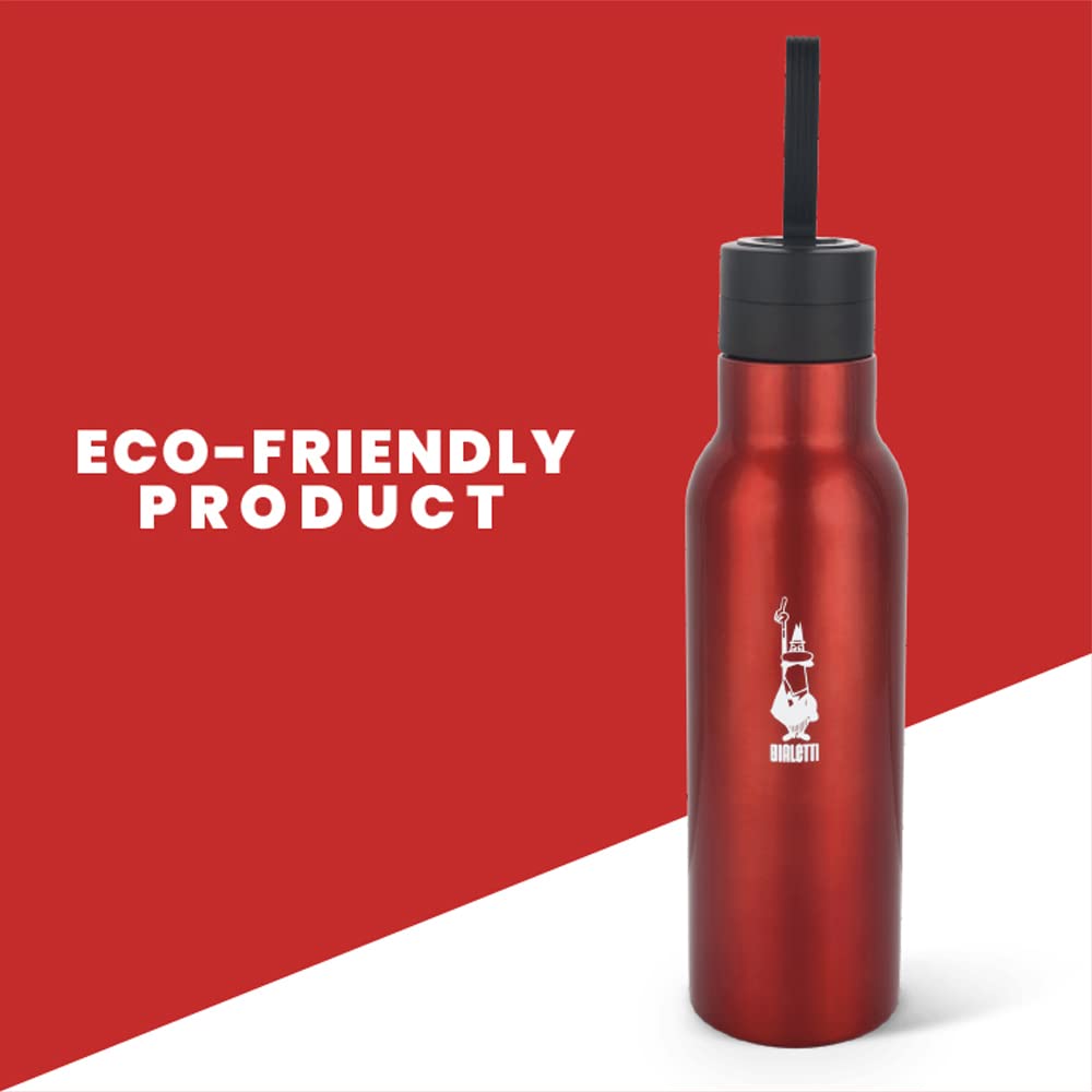 Bialetti - Stainless-Steel Water Bottle 25Oz: Double-Layered Vacuum Insulated, Keeps Drink Cold For 24 Hours And Hot For 12 Hour