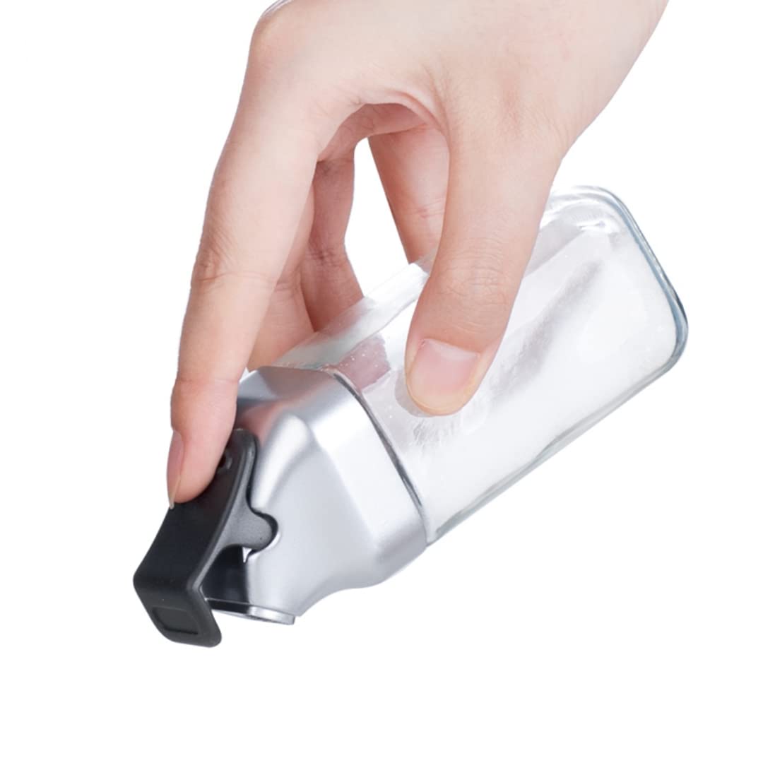 J&M Design Glass Salt And Pepper Shakers Set With Moisture Free Plastic Flip Lid For Kitchen Countertop Or Travel Spice Seasonin