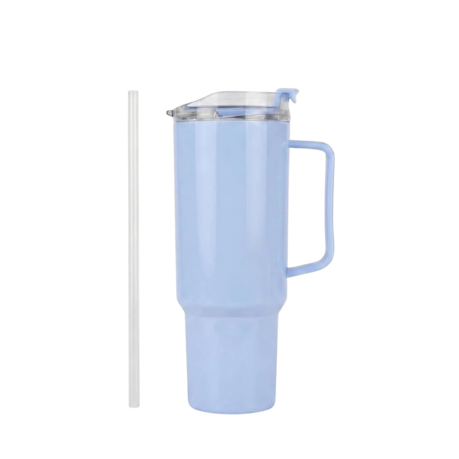 CRR RETAIL 1800ML Plastic Tumbler with Handle, Lid and Straw, Large Travel Mug, Light Blue, for Gym, Office and Outdoor Use