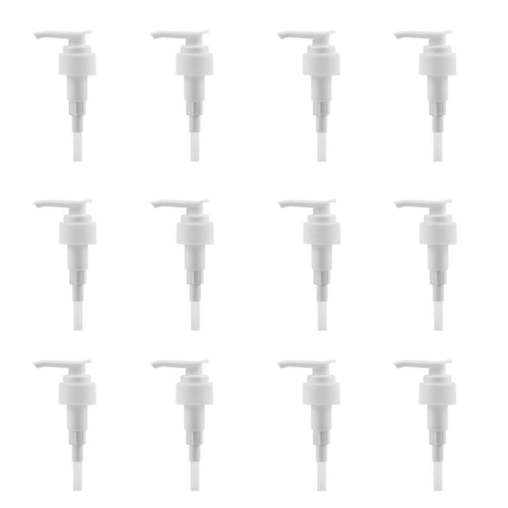 12 Pcs White Plastic Soap Dispenser Pump Replacement Lotion Pump Heads for 24/410 Threaded Neck Bottles Compatible with Soap Lot