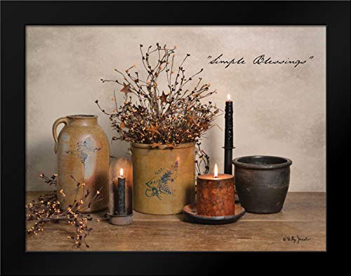 Jacobs, Billy 18X15 Black Modern Framed Art Print Titled Simple Blessings