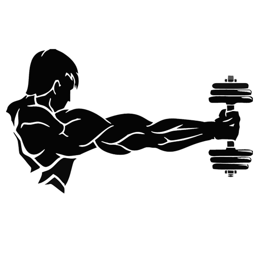 CVANU Transparent Gym Self-Adhesive Vinyl Wall Sticker for Wall Decoration (48.23cmX90cm) Black_S291