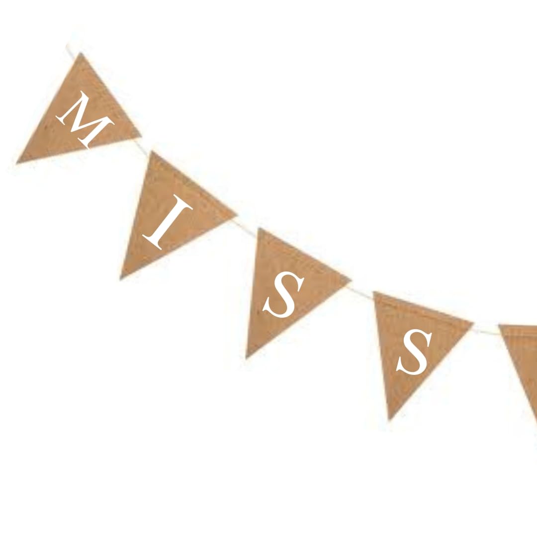 Miss To Mrs Banner - Bridal Shower - Miss To Mrs Bunting Garland - Engaged Garland - Bridal Shower D  Cor - Burlap Rustic Shower