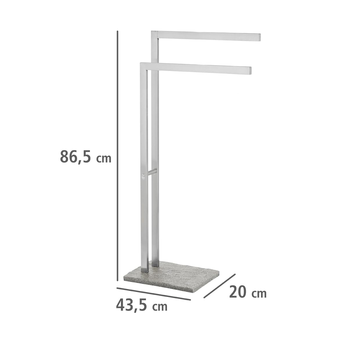 Granitefree Standing Stainless Steel Hand Towel Stand, Bathroom Hand Towel Organizer Stand, With Ganite Rounded Pedestal