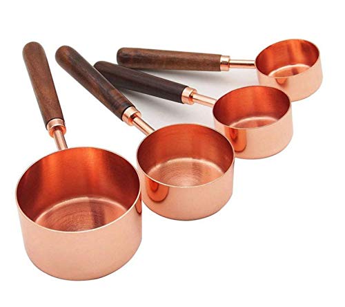 Stainless Steel Measuring Cups And Spoons Set With Walnut Handle For Gift Dry Liquid Ingredients Cooking Baking Measuring Baking