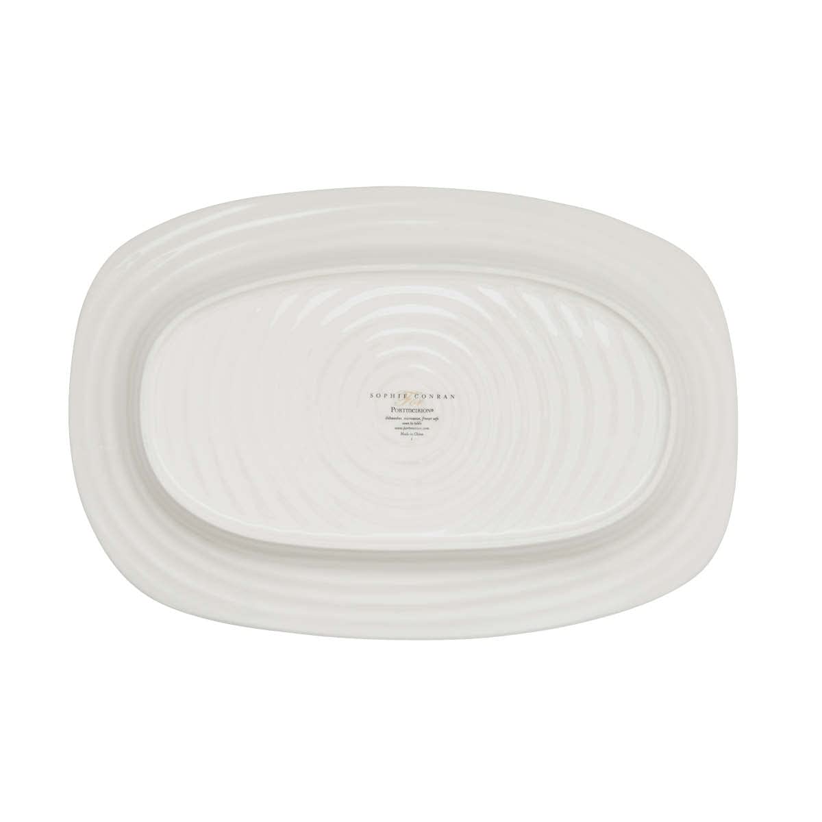 Portmeirion Sophie Conran White Sandwich Tray | Porcelain Serving Tray For Appetizers, Snacks, And Sandwiches | 13.5 X 9 Inch |