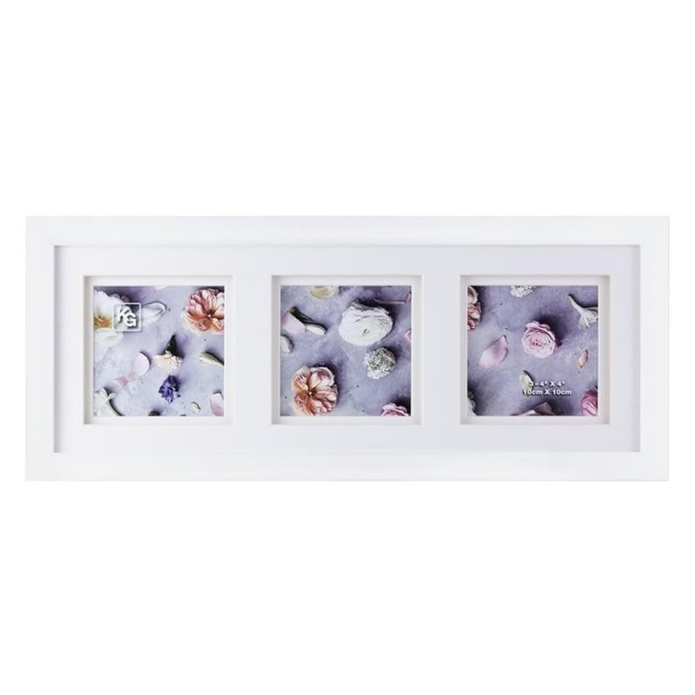 Kieragrace Kg Morgan Double Mat Frame - 3 6.6-Inch By 6.6-Inch Openings, White